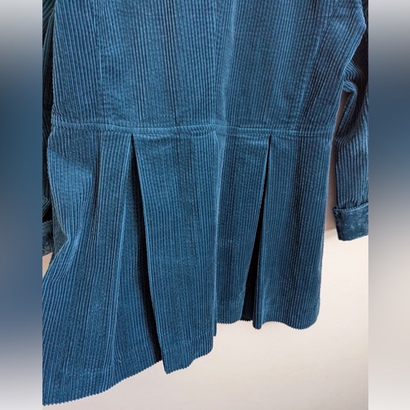 Coat J. JILL Jacket Corduroy Teal Blue Green Cotton Velvet Size Small Petite SP - Picture 6 of 13